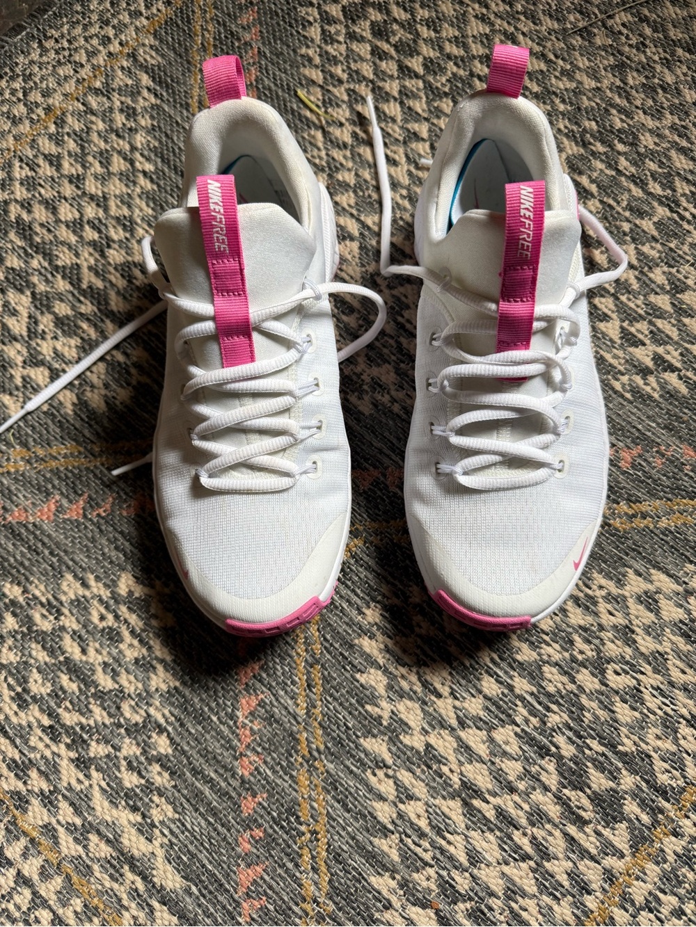 Nike White Women's Metcon with Pink Accents